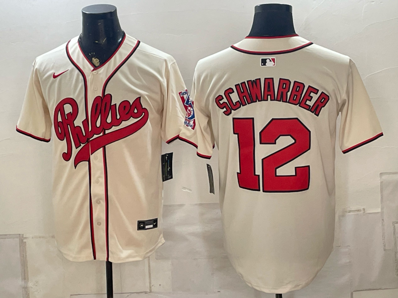 Men 2026 Philadelphia Phillies #12 Schwarber cream Game Nike MLB Jerseys 0823002->philadelphia phillies->MLB Jersey
